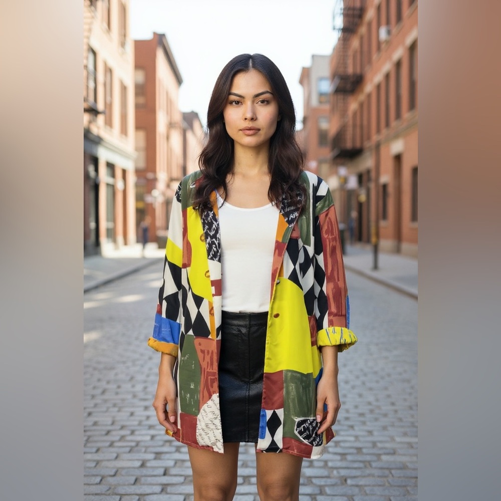 Bundle Vintage Patchwork Jacket + Wilson’s Leathe… - image 1